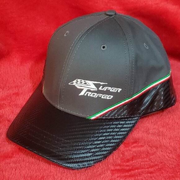 Baseball Cap Embroidered Hat Carbon Fiber Unbranded Auto Racing Super Trofeo - Picture 1 of 16